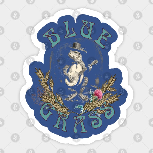 Bluegrass Frog Sticker by April Snow 